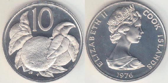 1976 Cook Islands 10 Cents (Proof) A003450